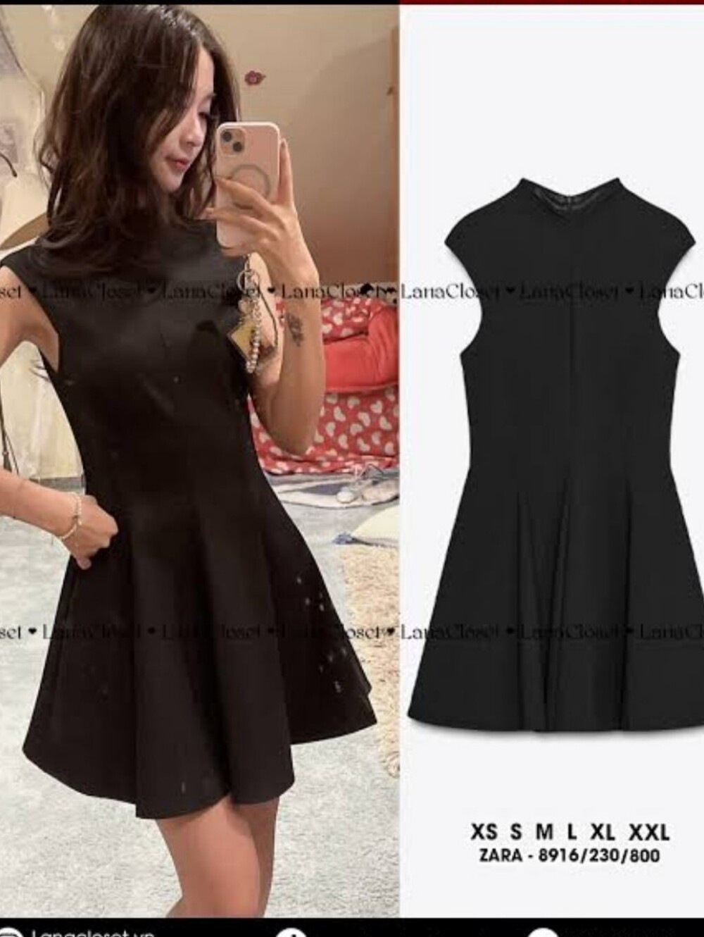 Zara Voluminous Short Dress Black Small